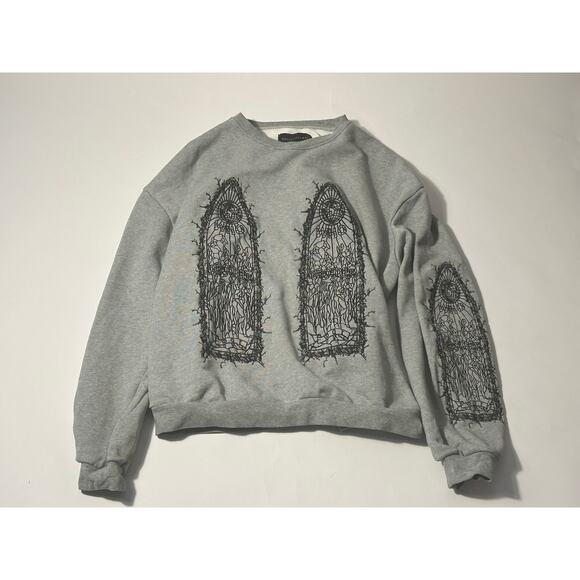 Who Decides War THORNED Pullover Sweater – Gray, Size Large - Picture 1 of 3